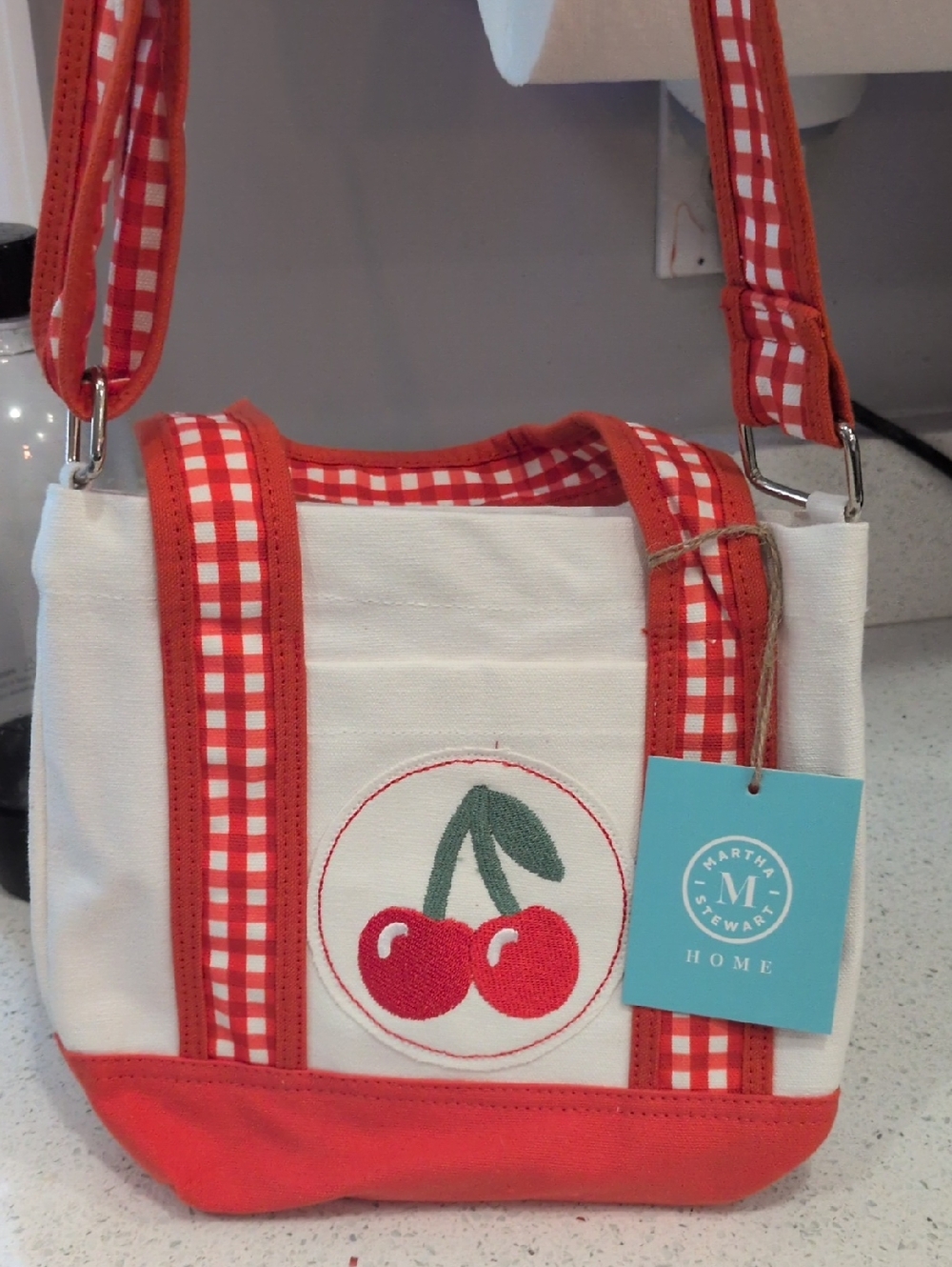 Martha Stewart Red & Cream Cherry Crossbody Bag Very Nice Bag